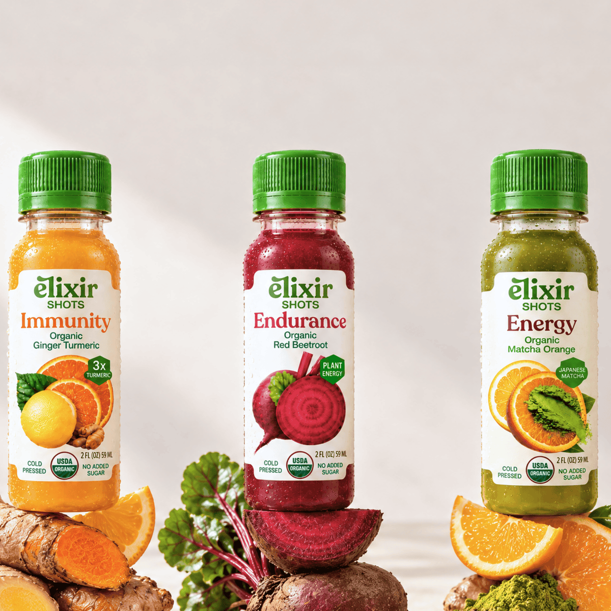 Elixir Shots Wellness Shots 12 Pack Immunity + 12 Pack Endurance + 12 Pack Energy Member Favorites Bundle