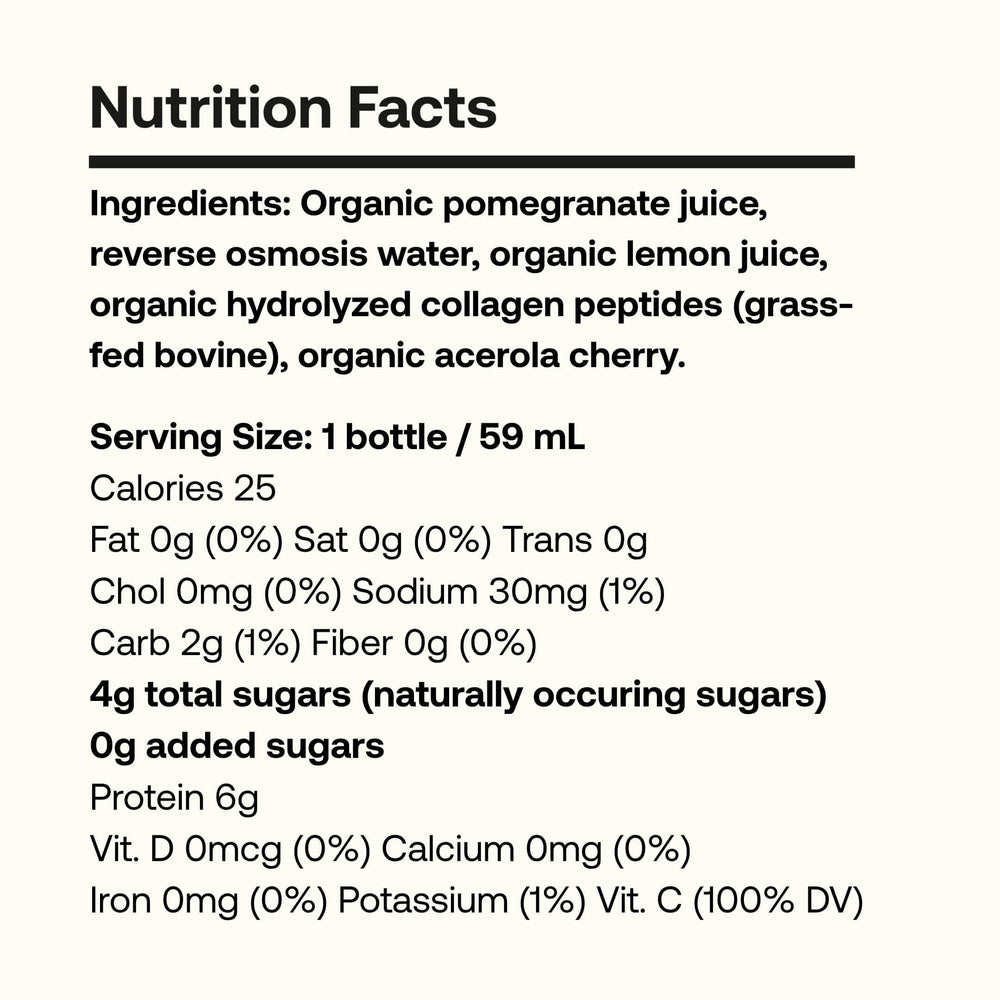 Nutrition facts and ingredients for Collagen+