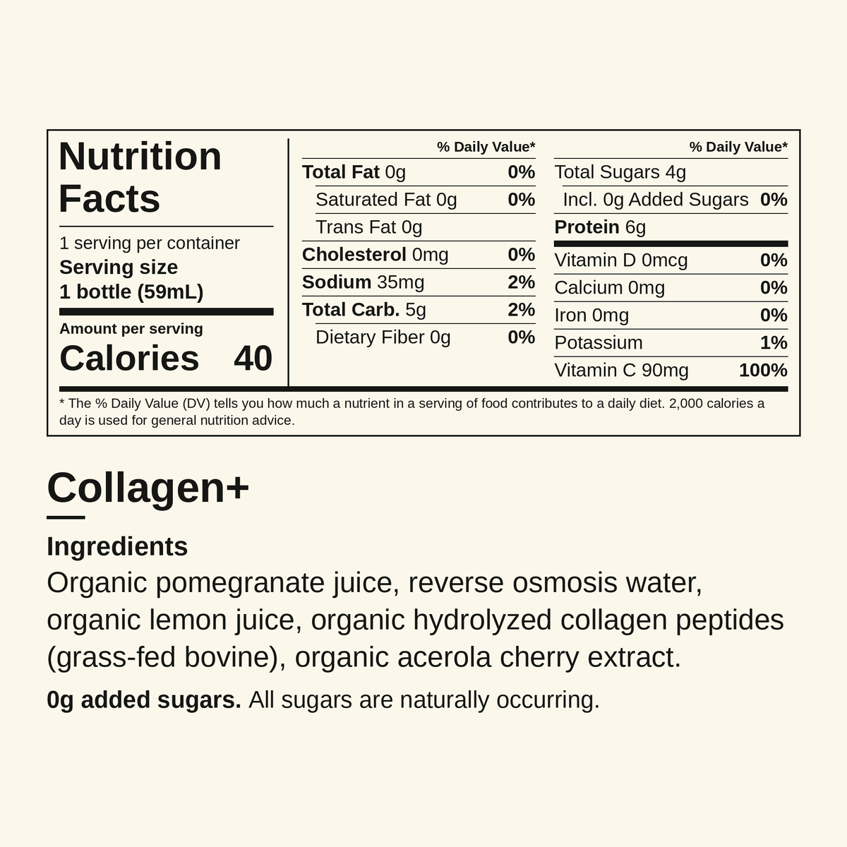 Elixir Shots Wellness Shots Collagen+